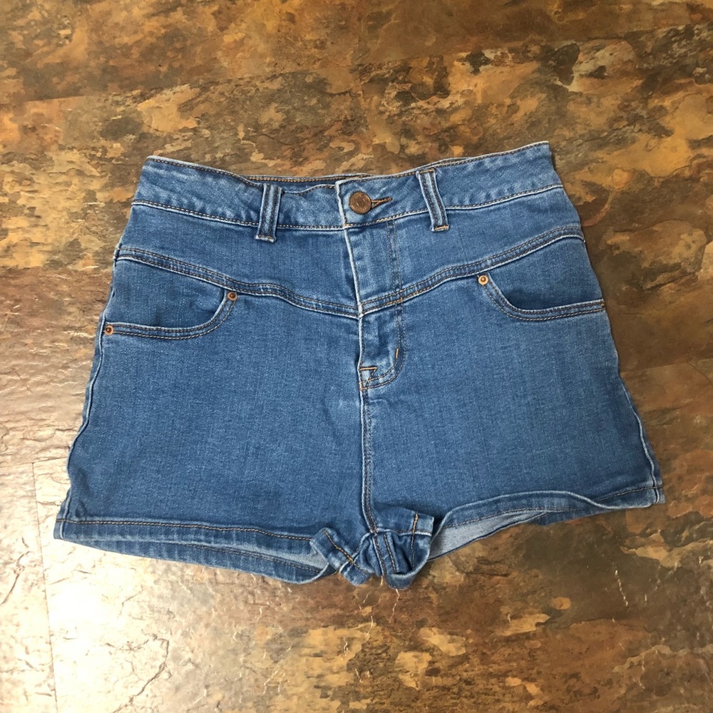 High waisted jean shorts